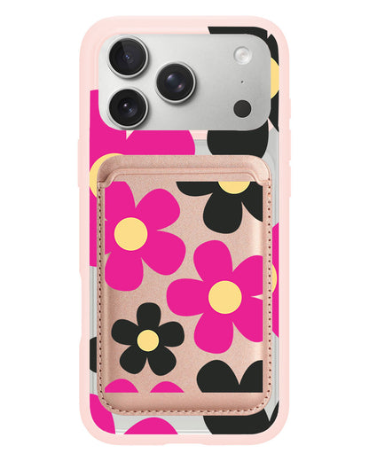 iPhone Magnetic Wallet Case - Daisy Hot Pink
