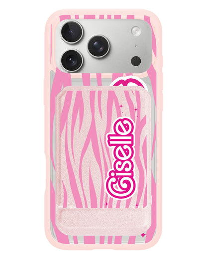 iPhone Magnetic Multifold Wallet - Barbie Zebra Pattern