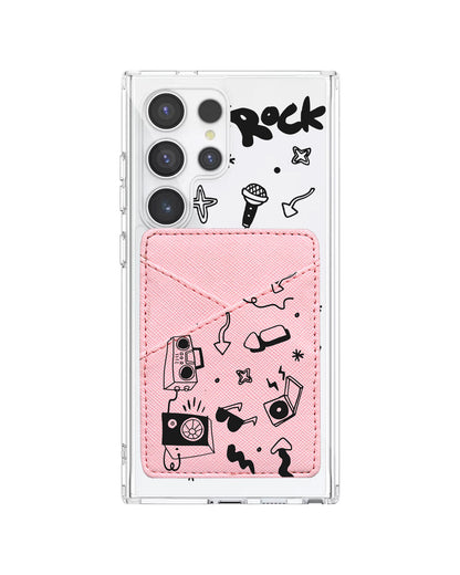 Android Phone Wallet Case - Rock N Roll Black