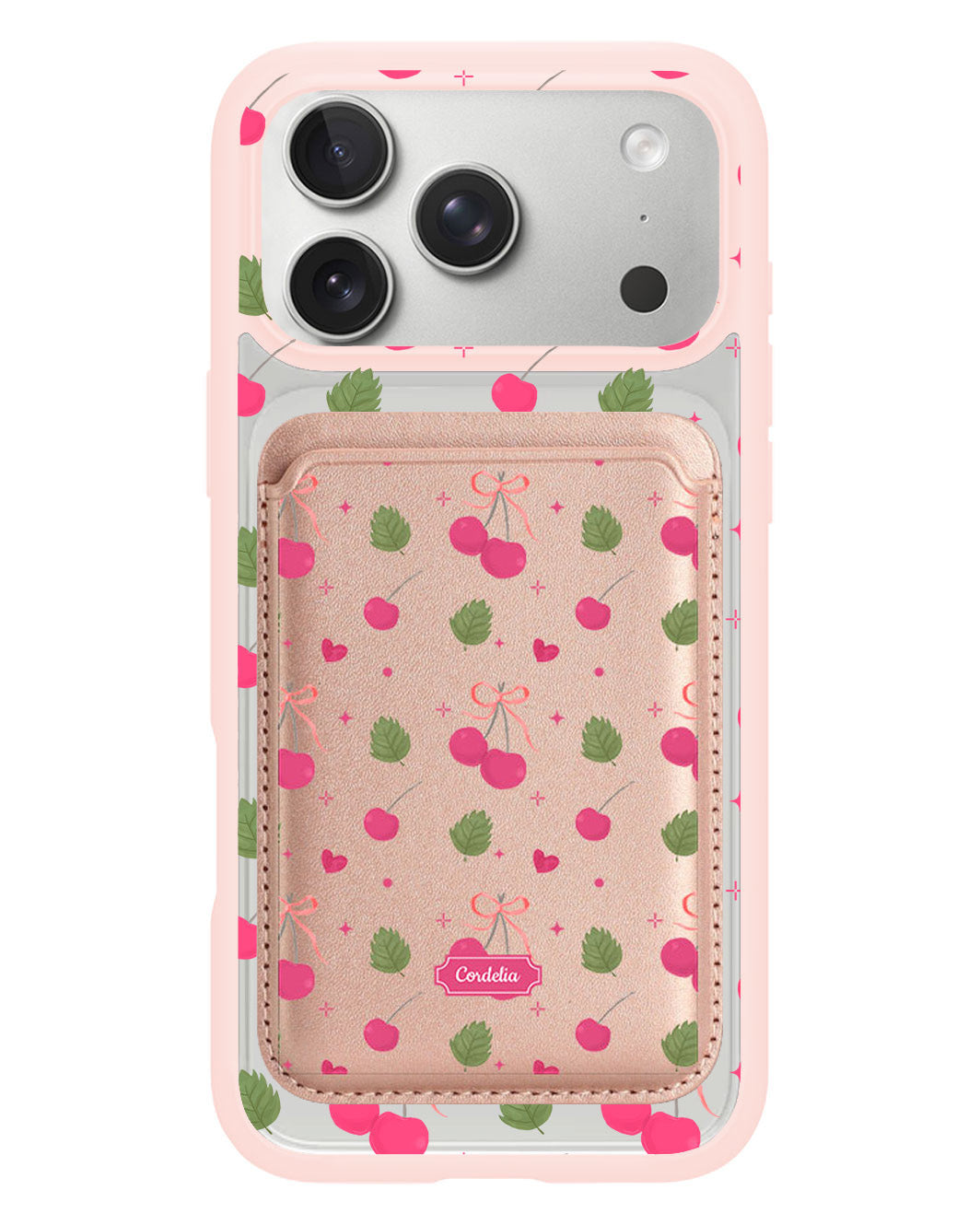 iPhone Magnetic Wallet Case - Coquette Cherry