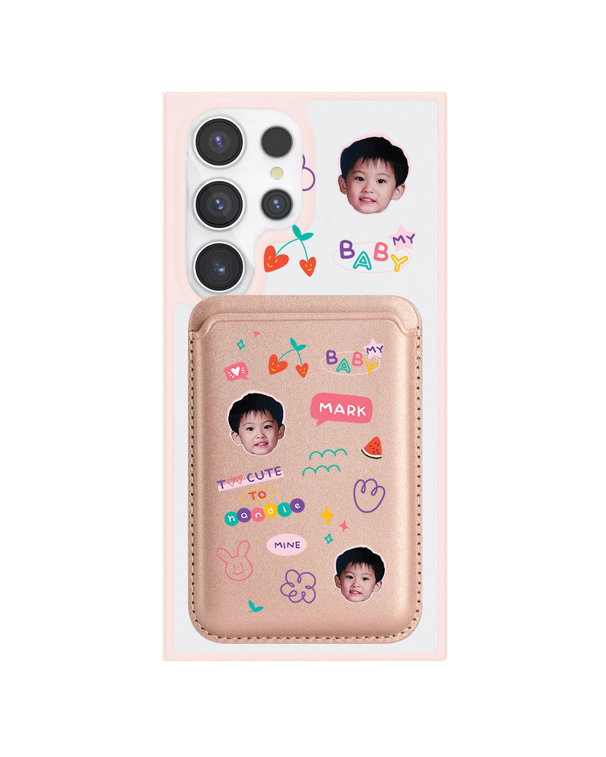 Android Magnetic Wallet Case - Face Grid