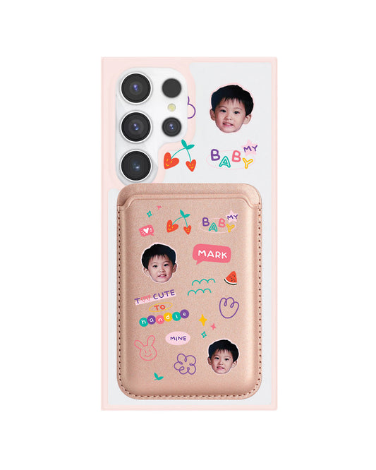Android Magnetic Wallet Case - Face Grid