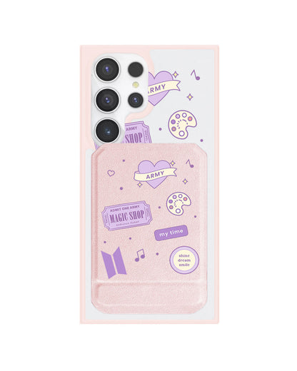 Android Magnetic Multifold Wallet - BTS Sticker Pack