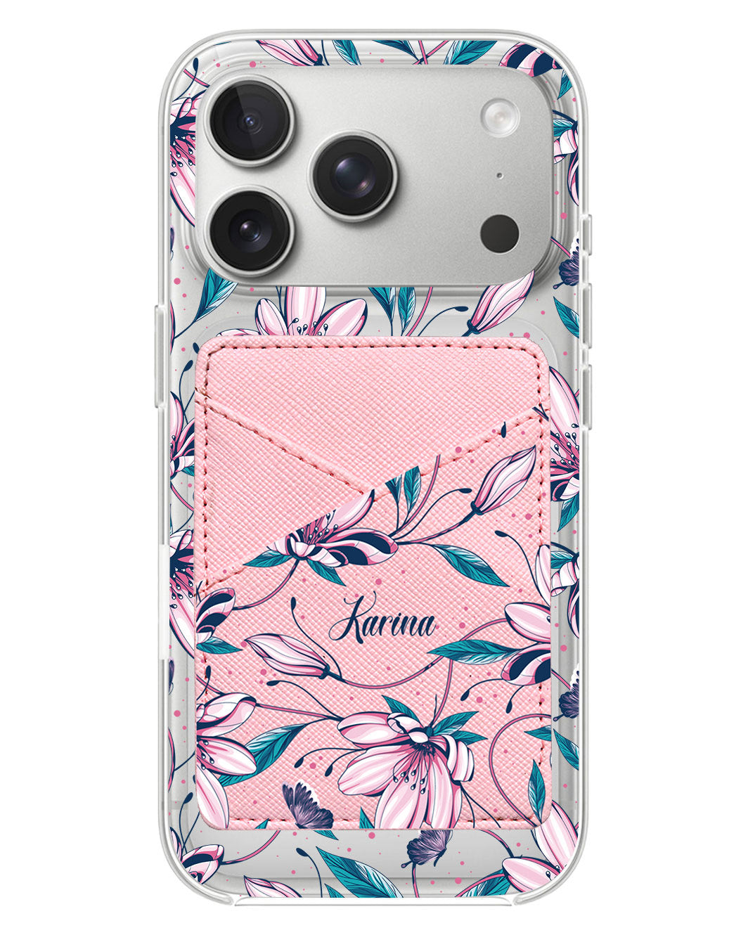 iPhone Phone Wallet Case - Pink Tulip