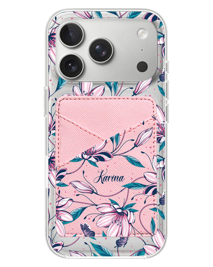 iPhone Phone Wallet Case - Pink Tulip