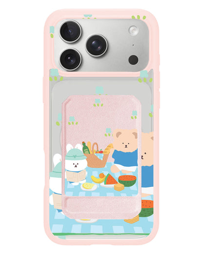 iPhone Magnetic Multifold Wallet - Picnic Blue