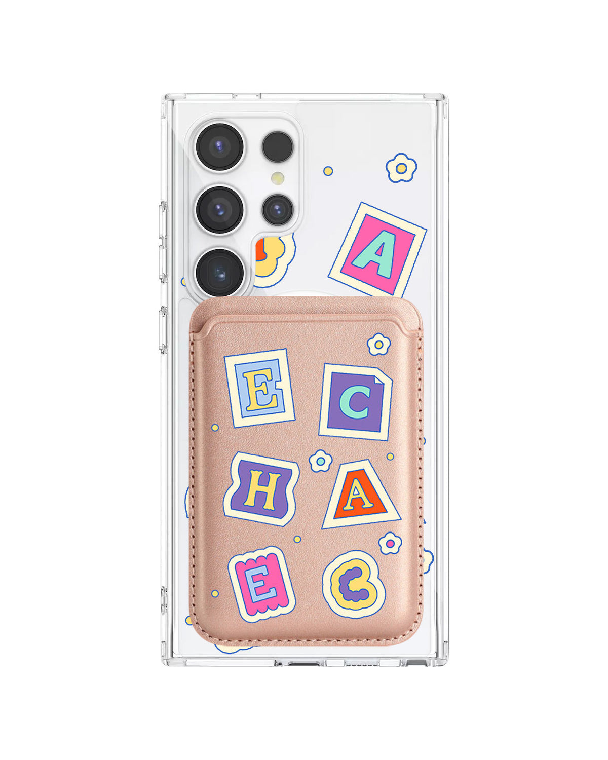 Android Magnetic Wallet Case - Adorable monogram 3.0