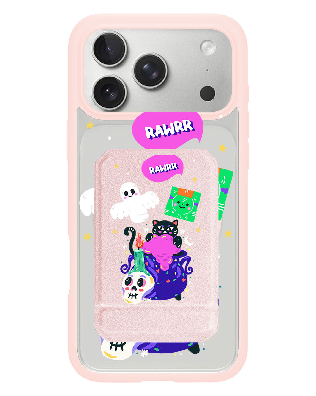 iPhone Magnetic Multifold Wallet - Cat Monster