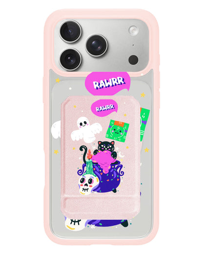 iPhone Magnetic Multifold Wallet - Cat Monster
