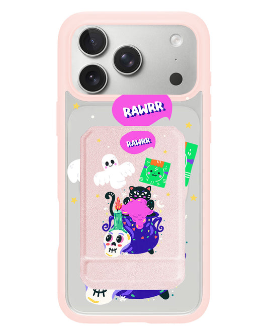 iPhone Magnetic Multifold Wallet - Cat Monster