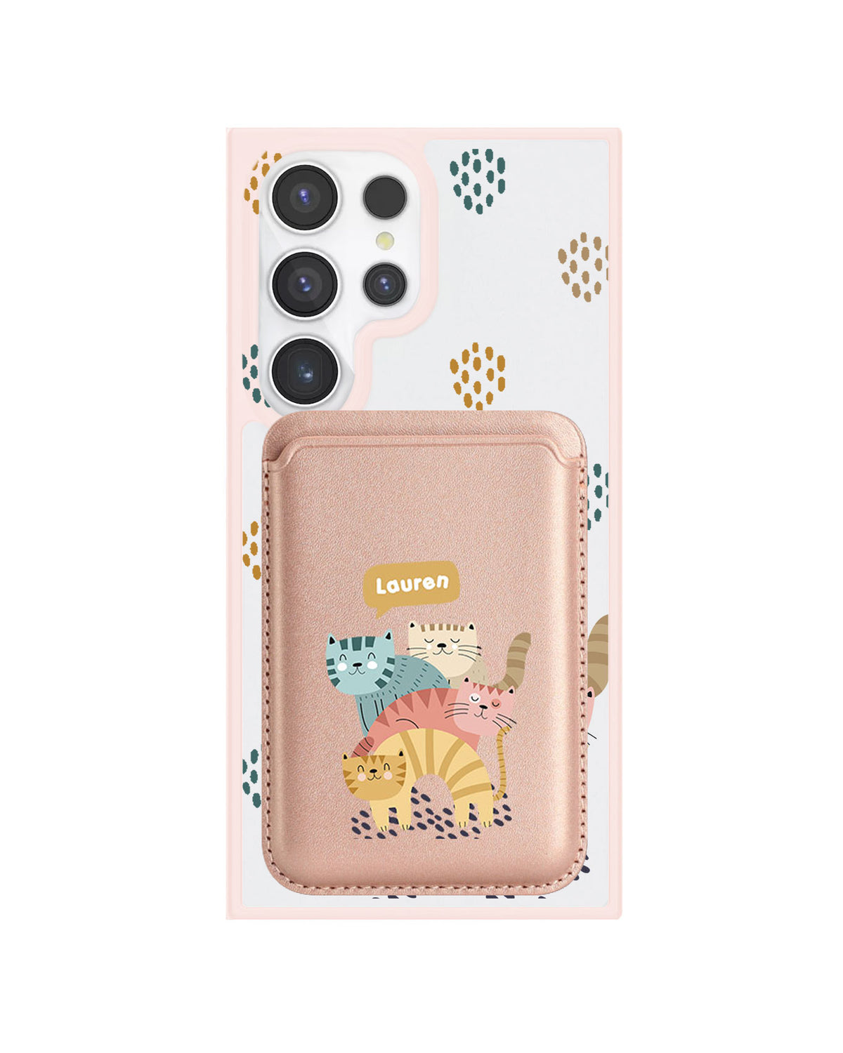 Android Magnetic Wallet Case - Rainbow Meow 2