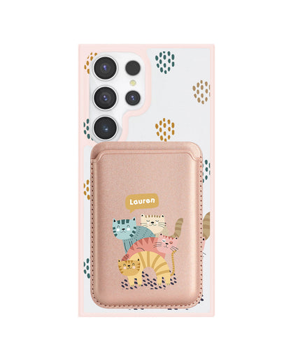Android Magnetic Wallet Case - Rainbow Meow 2