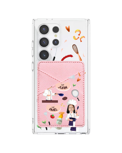 Android Phone Wallet Case - Face Grid Dream Chef