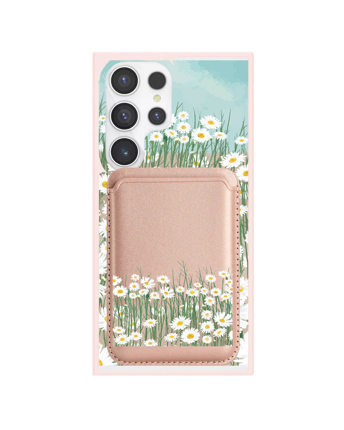 Android Magnetic Wallet Case - Oil Painting Daisy