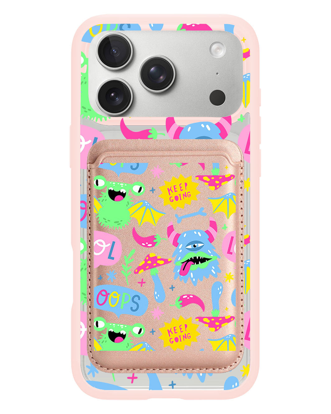iPhone Magnetic Wallet Case - Monster Say Keep Going