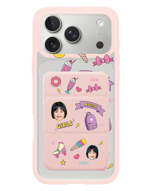 iPhone Magnetic Trifold Wallet Case - Face Grid Comic