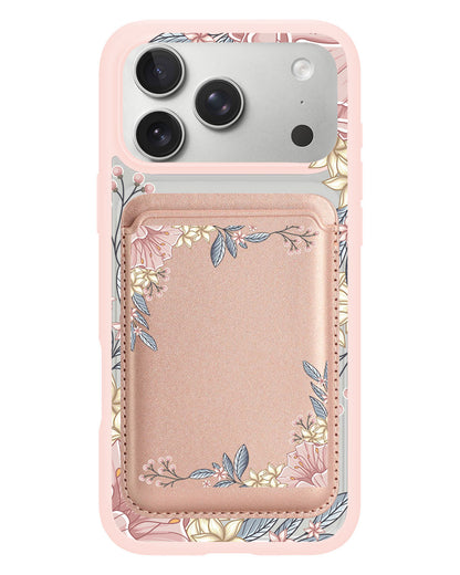 iPhone Magnetic Wallet Case - Pink Florals