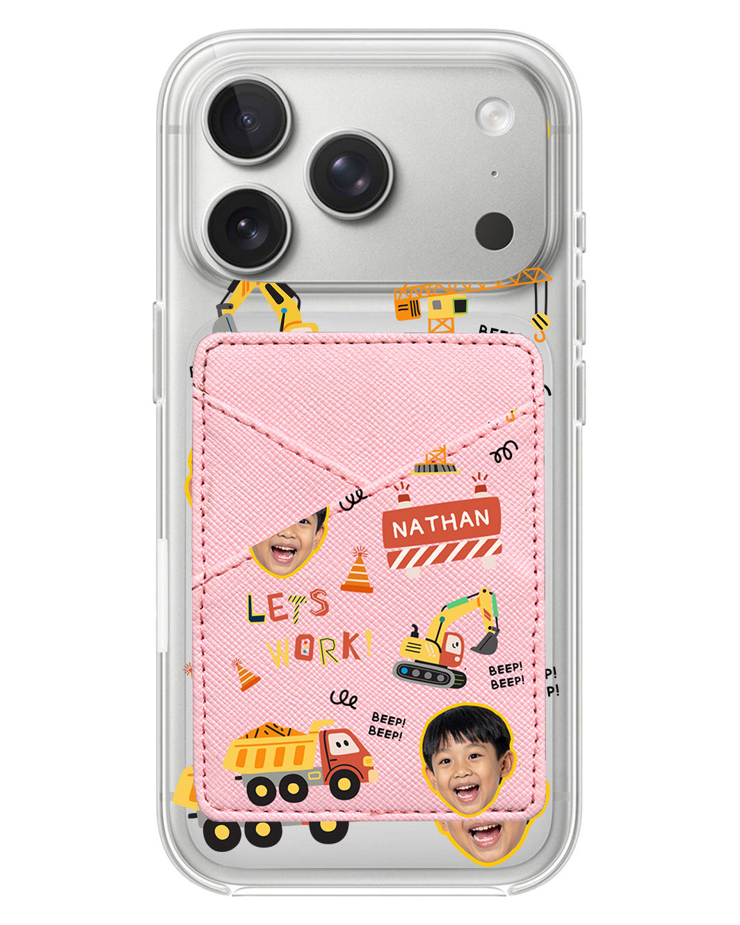iPhone Phone Wallet Case - Face Grid Construction
