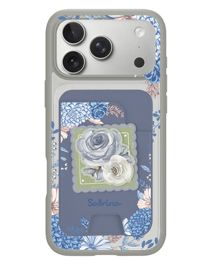 iPhone Magpop Wallet - Blue Florals