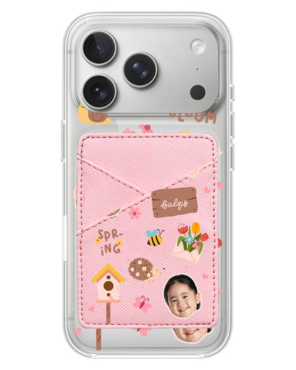 iPhone Phone Wallet Case - Face Grid Spring Bloom