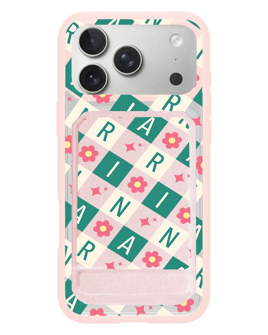 iPhone Magnetic Multifold Wallet - Flower Grid Monogram 4.0