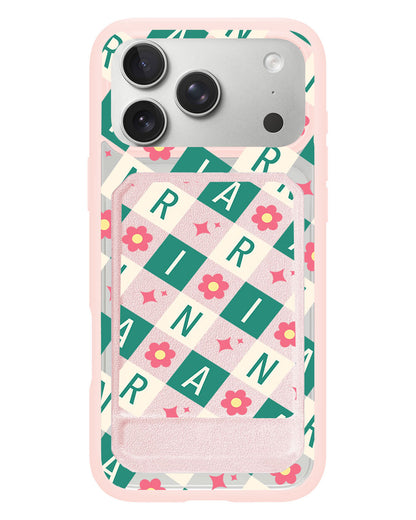 iPhone Magnetic Multifold Wallet - Flower Grid Monogram 4.0