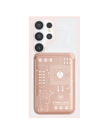 Android Magnetic Wallet Case - Circuit White