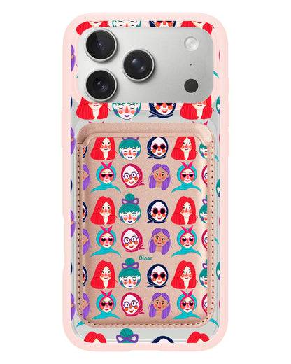 iPhone Magnetic Wallet Case - Cute Sweety Faces