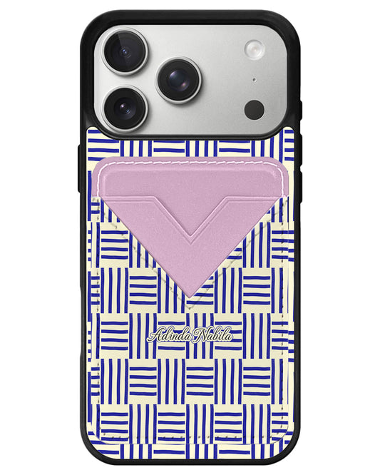 iPhone Avant Wallet Case - Naval Checkered