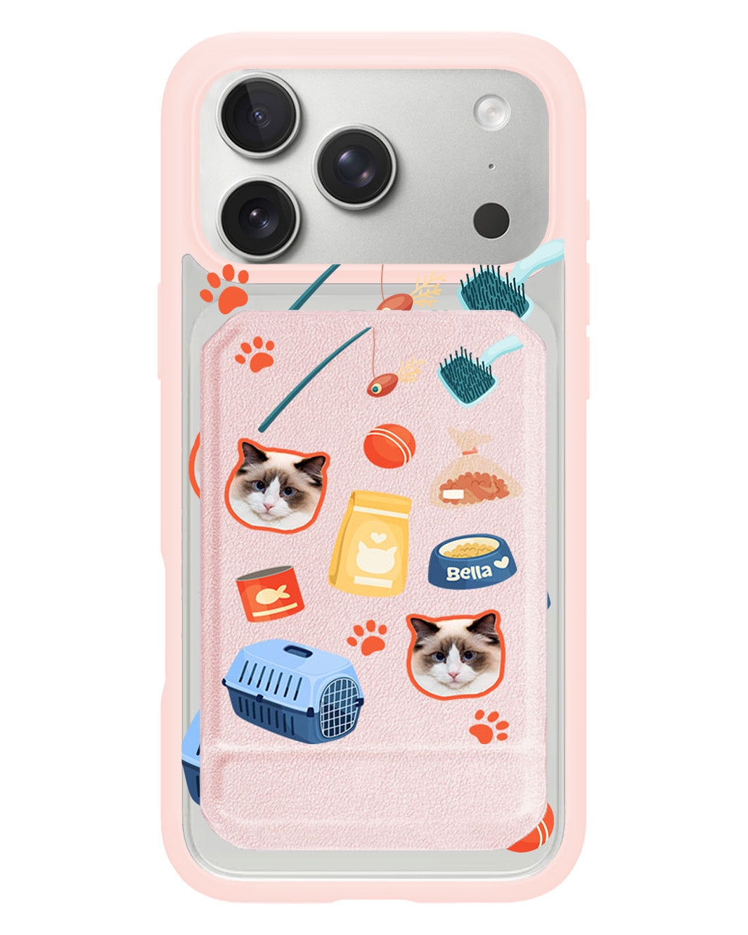 iPhone Magnetic Multifold Wallet - Pet Grid Kitty Adventures