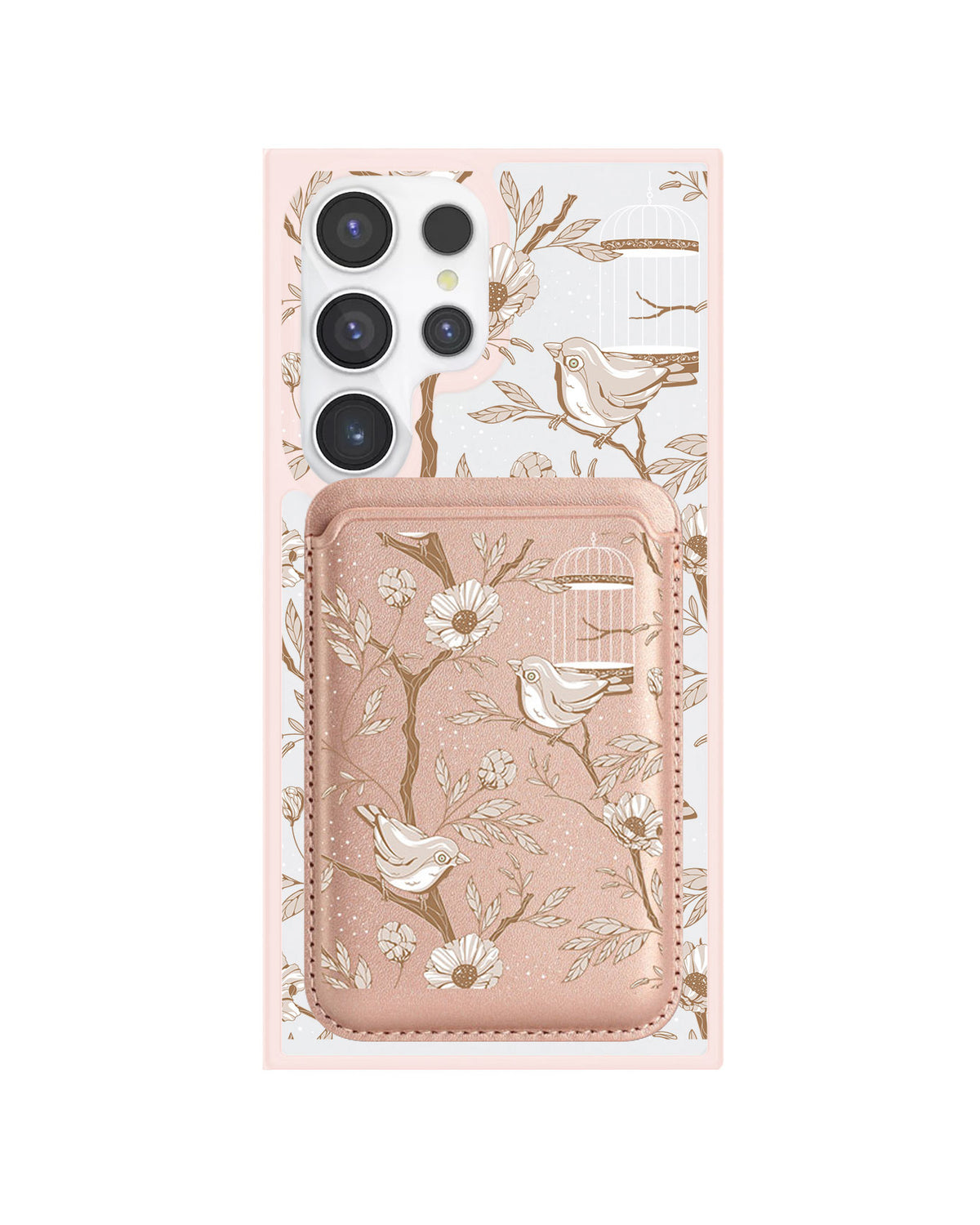Android Magnetic Wallet Case - Lovebird Monochrome 3.0