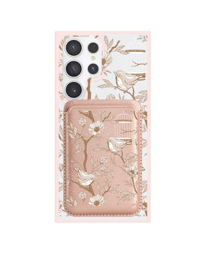 Android Magnetic Wallet Case - Lovebird Monochrome 3.0