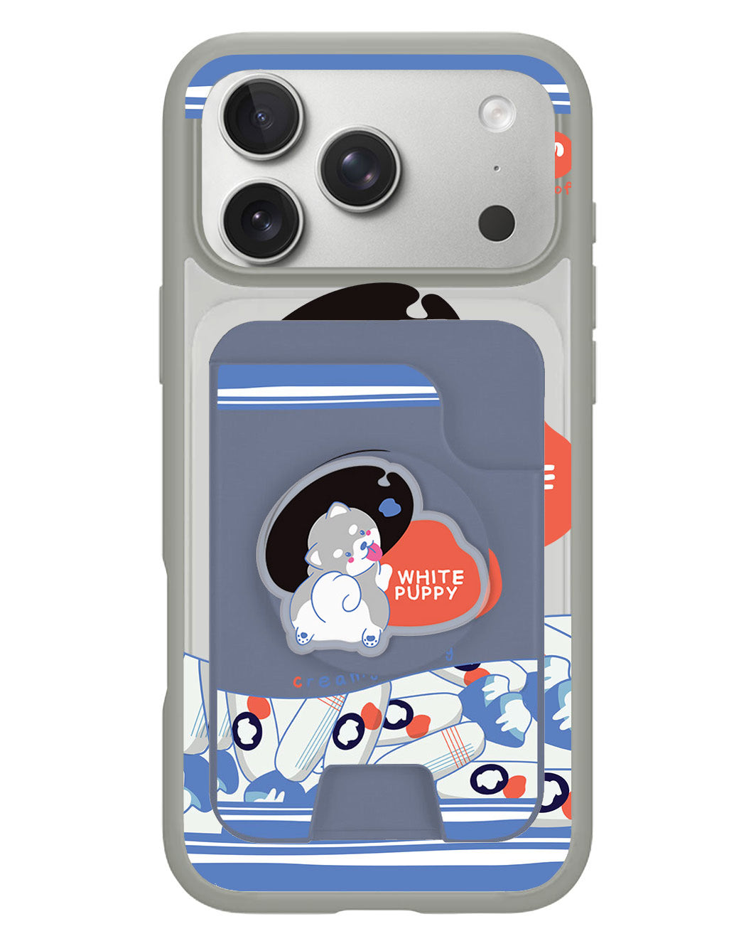 iPhone Magpop Wallet - White Puppy