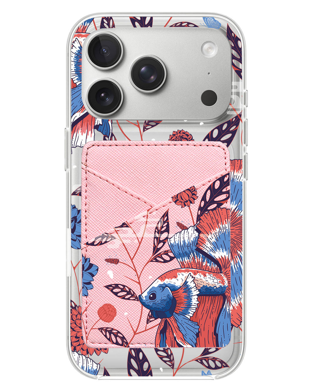 iPhone Phone Wallet Case - Fish & Floral 2.0