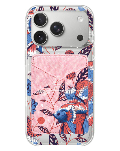 iPhone Phone Wallet Case - Fish & Floral 2.0