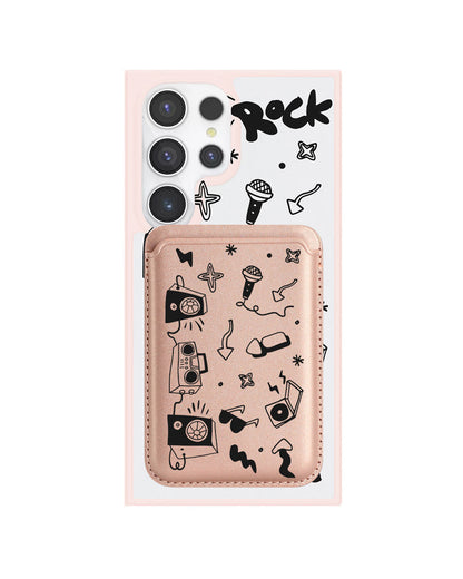 Android Magnetic Wallet Case - Rock N Roll Black
