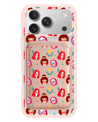 iPhone Magnetic Wallet Case - Lovely Faces