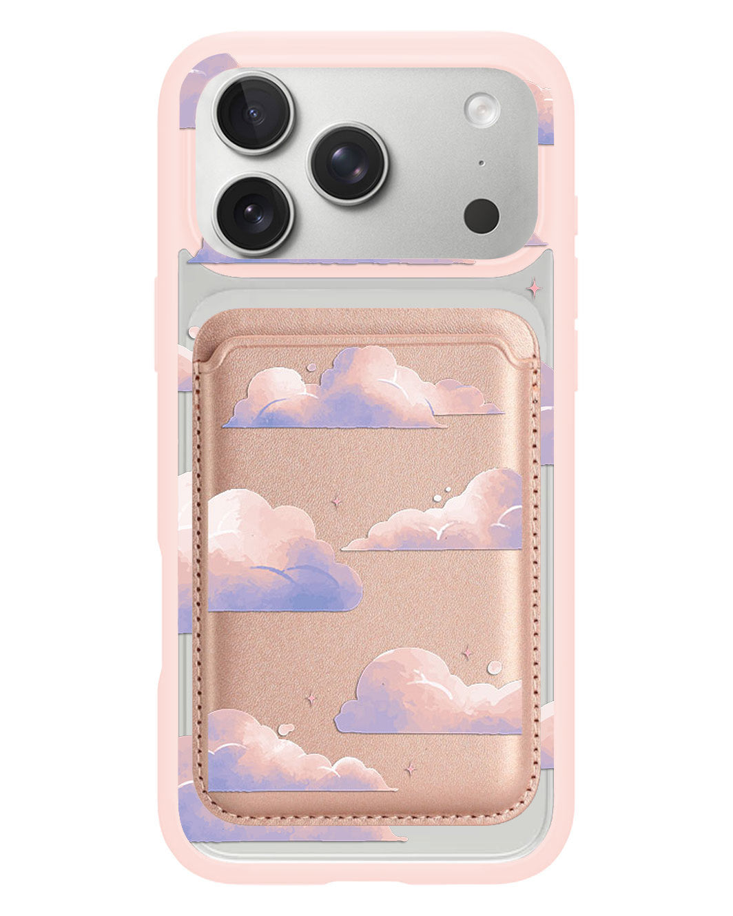iPhone Magnetic Wallet Case - Pastel Clouds