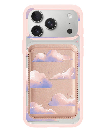 iPhone Magnetic Wallet Case - Pastel Clouds