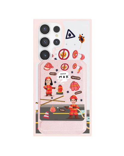 Android Magnetic Multifold Wallet - Face Grid Dream Firefighter