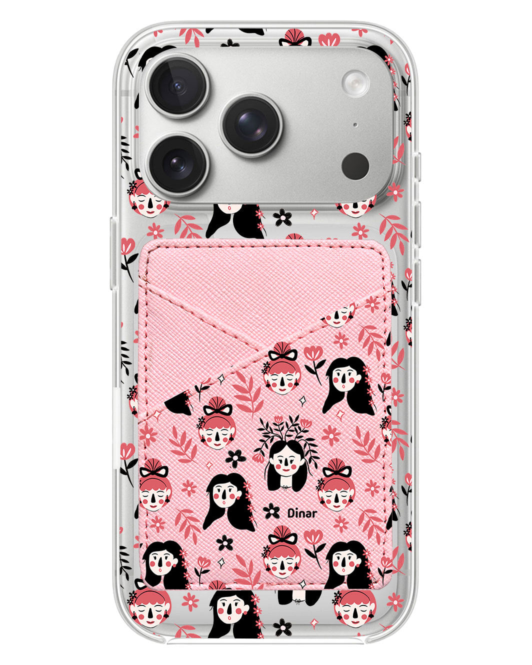iPhone Phone Wallet Case - Flowery Faces