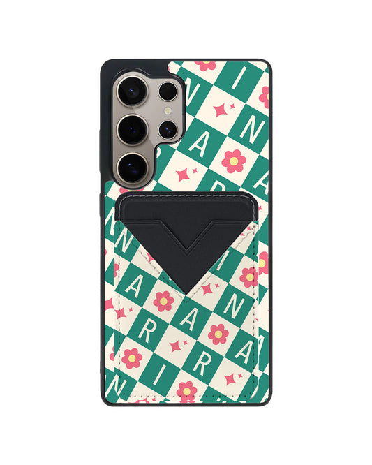 Android Avant Wallet Case - Flower Grid Monogram 4.0
