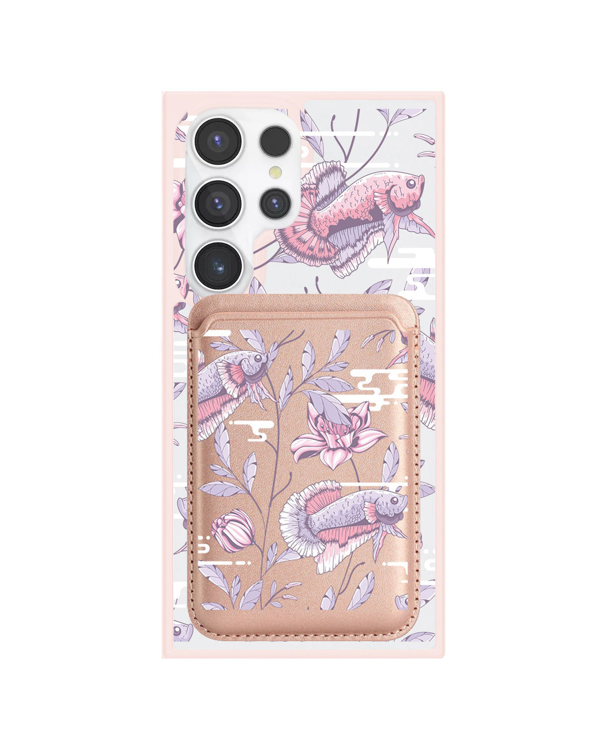 Android Magnetic Wallet Case - Fish & Floral 1.0