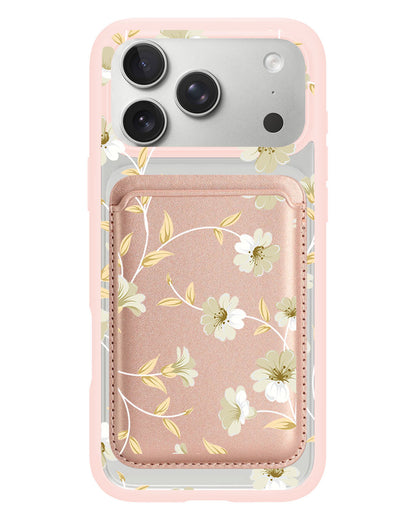 iPhone Magnetic Wallet Case - White Magnolia