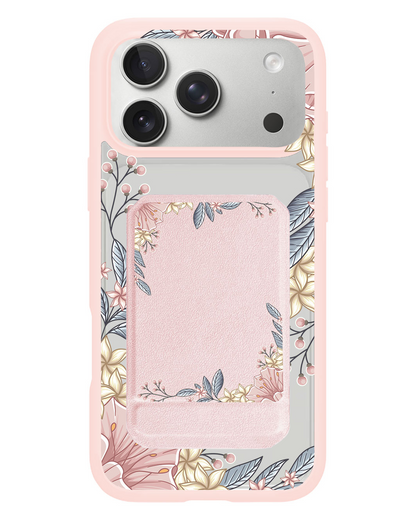 iPhone Magnetic Multifold Wallet - Pink Florals