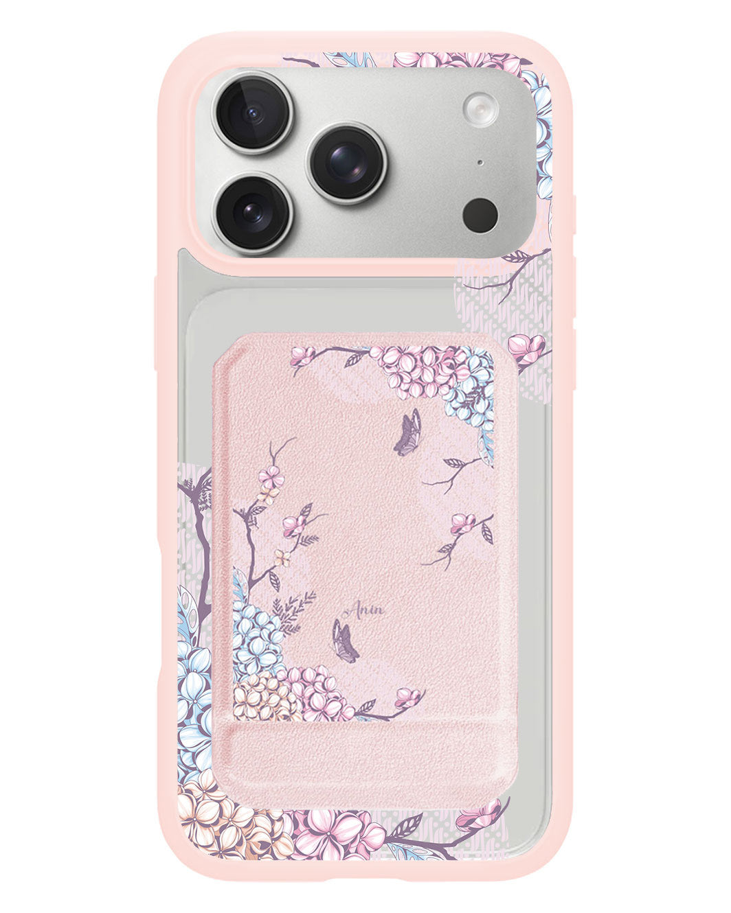iPhone Magnetic Multifold Wallet - Batik floral