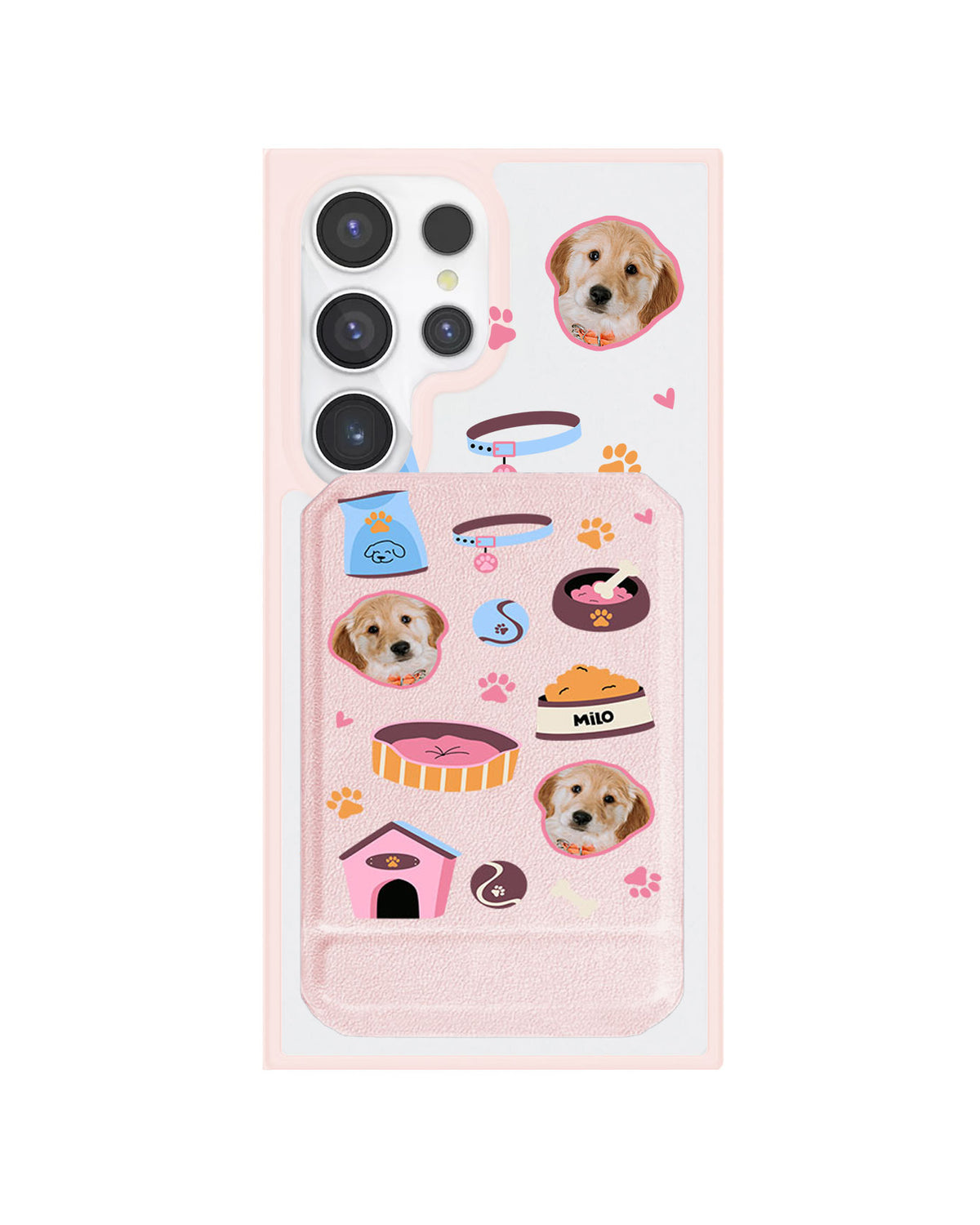 Android Magnetic Multifold Wallet - Pet Grid Puppy Cozy Day