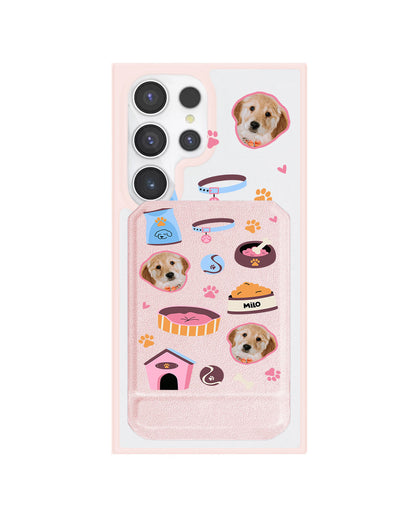 Android Magnetic Multifold Wallet - Pet Grid Puppy Cozy Day