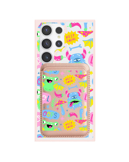 Android Magnetic Wallet Case - Monster Say Keep Going