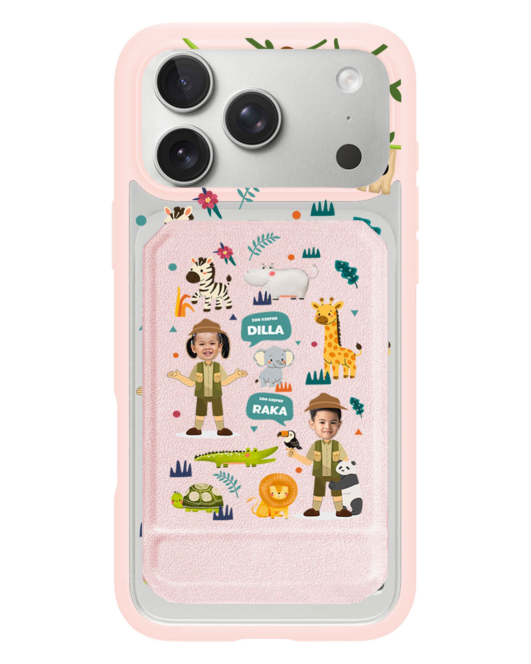 iPhone Magnetic Multifold Wallet - Face Grid Dream Zoo Keeper